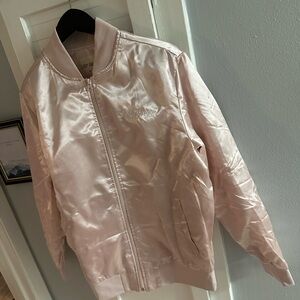 Pink Satin Bomber Jacket Lady Gaga medium
